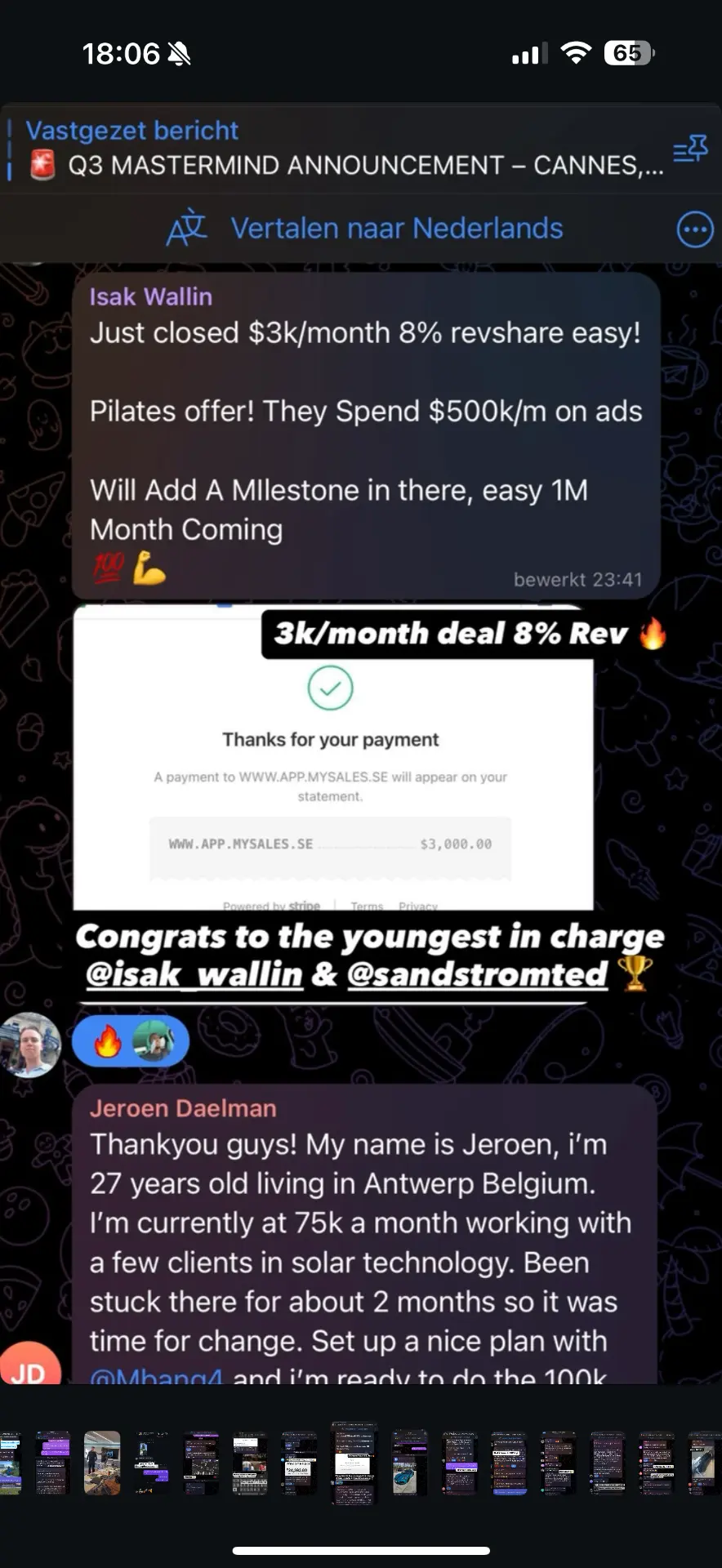 $3k a month deal with 8% revenue share