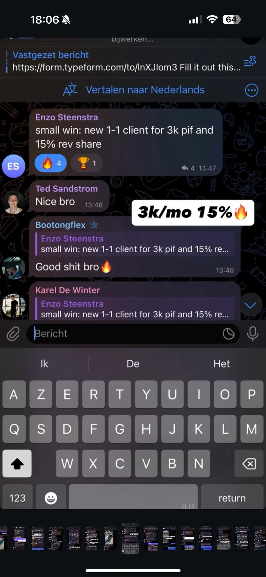 $3k paid-in-full client with 15% revenue share