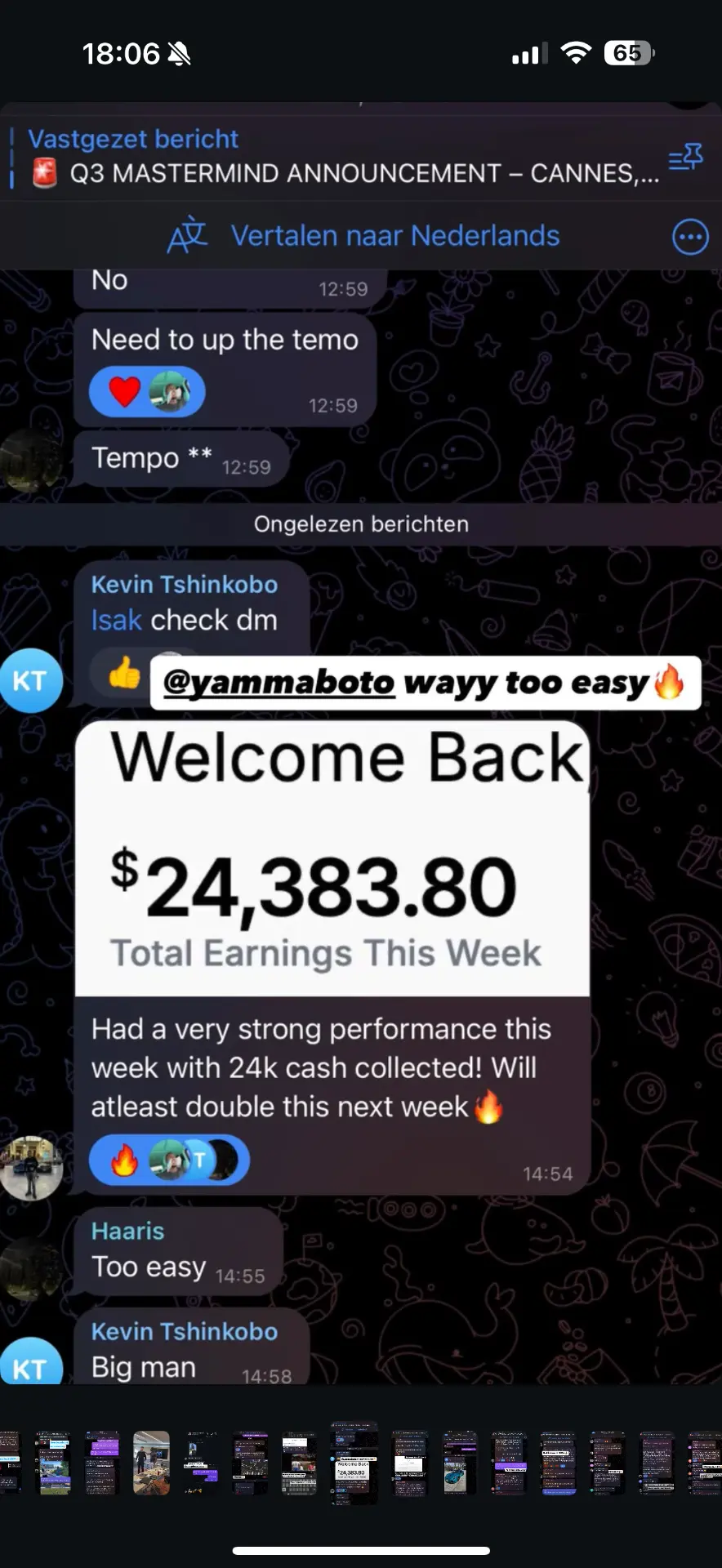 $24,383 in one week