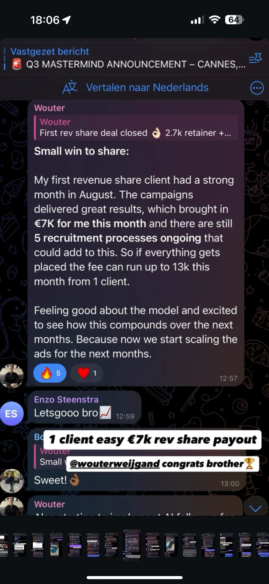 $7k revenue share payout